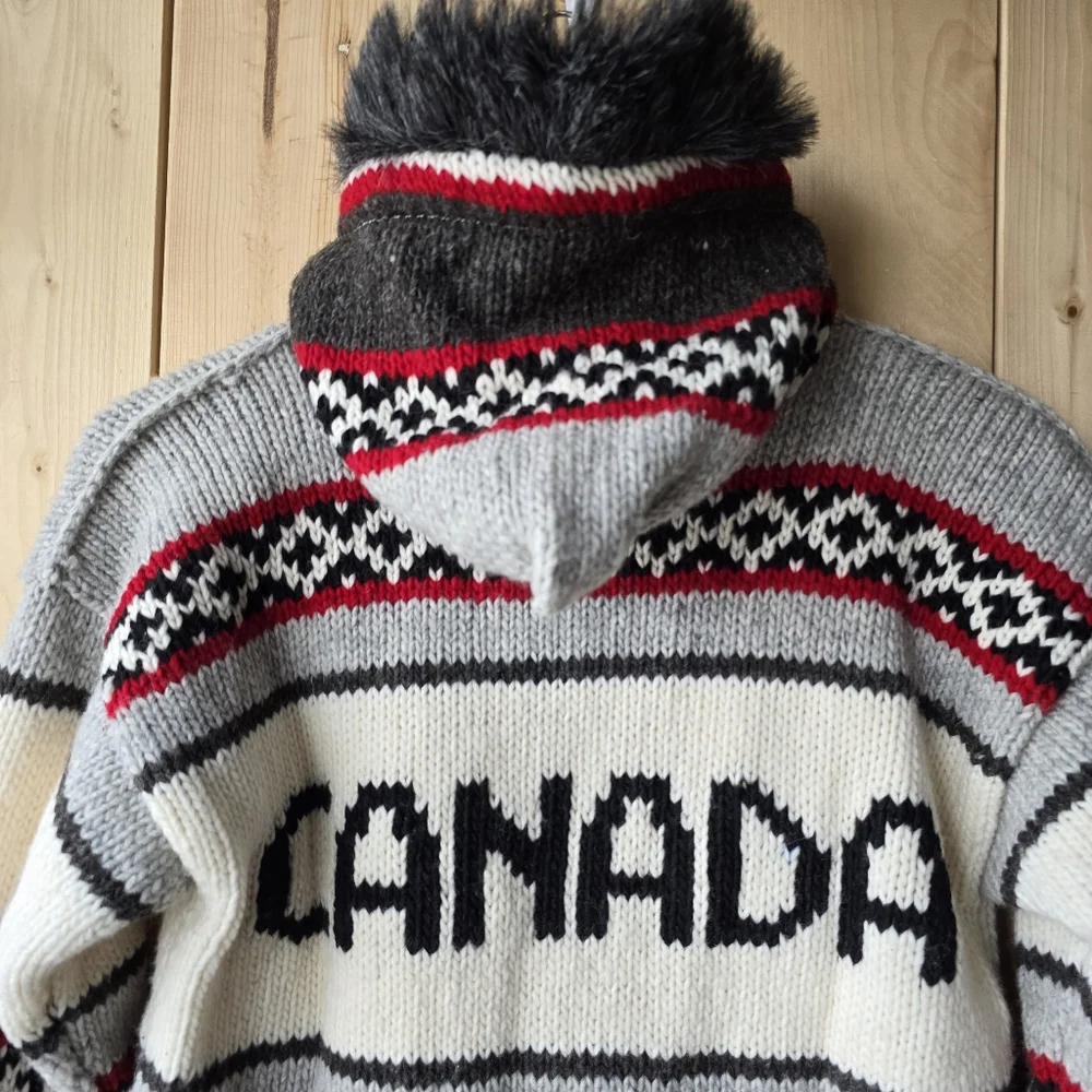 Ecu Arts Canada 100% Wool Zip Up Winter Coat Grey Womens Small - Picture 7 of 9